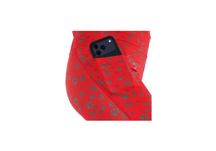 PRE ORDER Winter Red Santa Paws Leggings with Pockets