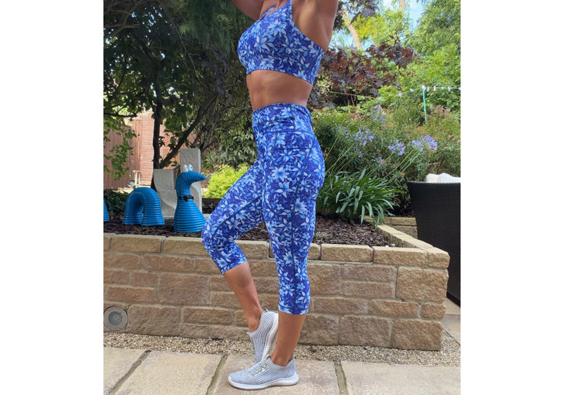 PRE ORDER Capri Sapphire Bloom Leggings with pockets