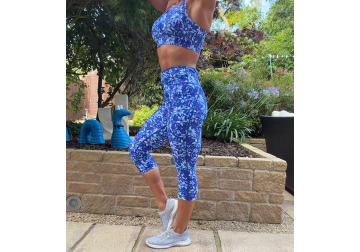 PRE ORDER Capri Sapphire Bloom Leggings with pockets