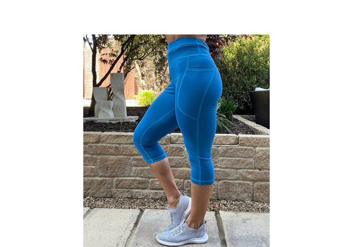Capri Sea Blue Premium Leggings with Pockets