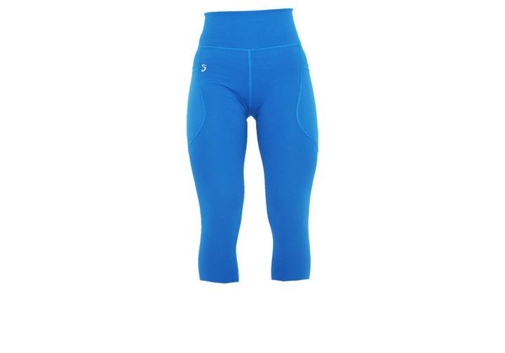 Capri Sea Blue Premium Leggings with Pockets