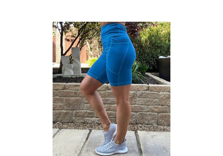 Sea Blue Premium Long Shorts with Pockets