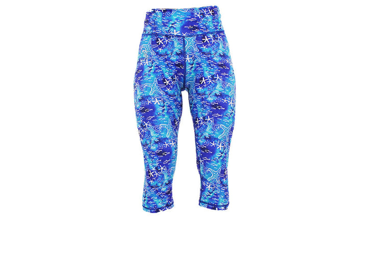 Capri Seascape Leggings with pockets