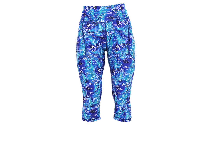 Capri Seascape Leggings with pockets