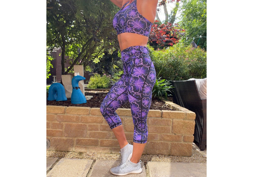 PRE ORDER Capri Violet Whispers Leggings with pockets