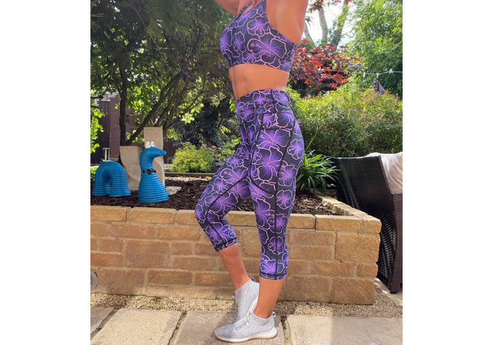 PRE ORDER Capri Violet Whispers Leggings with pockets